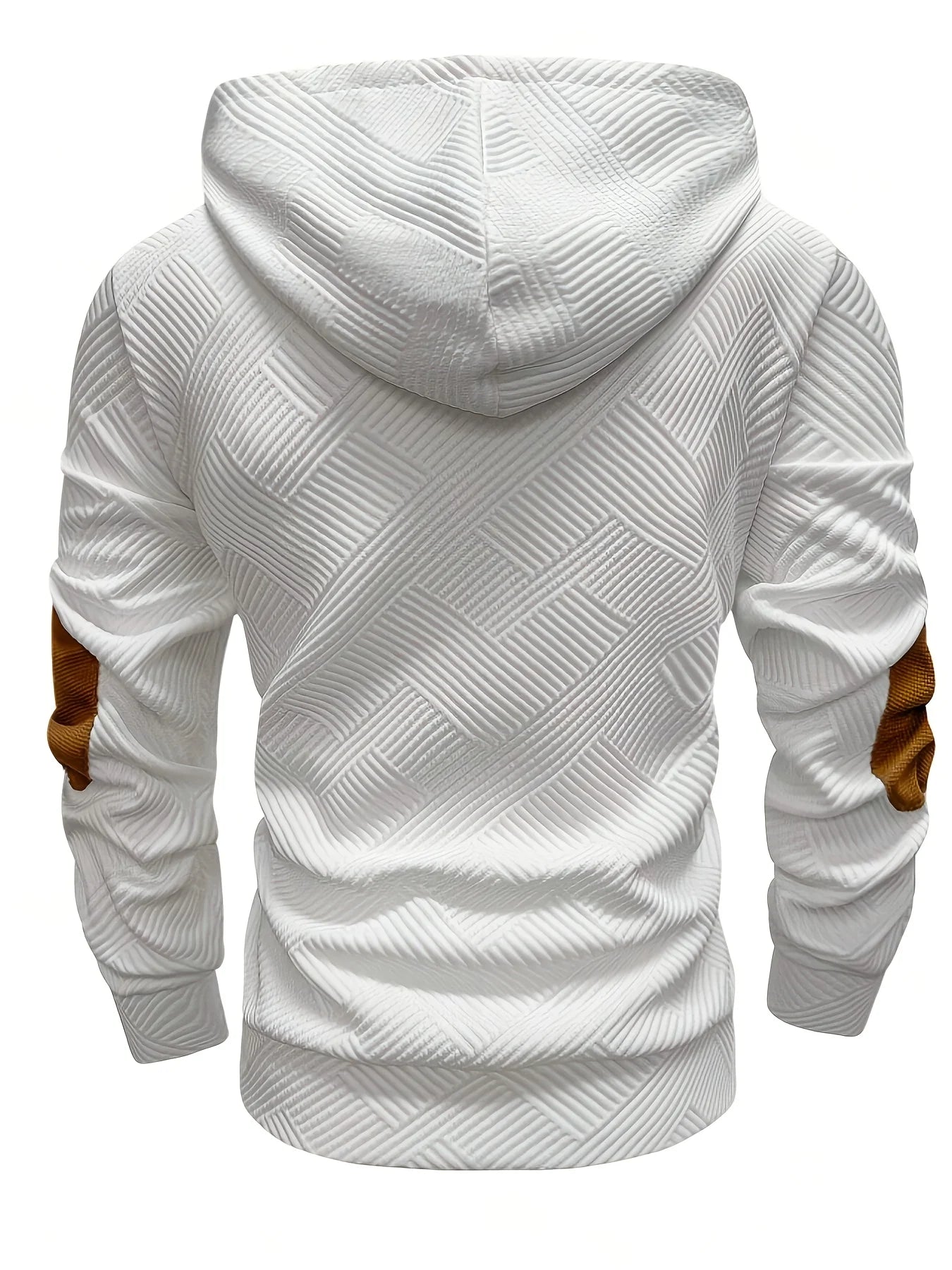 Mens Hoodies Casual Cotton Textured Long Sleeve Half Button Pullover Hooded Sweatshirts