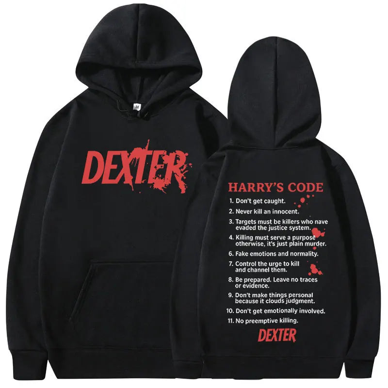 TV Play Dexter Morgan Harry's Code Men's and Women's Hoodies Oversized Casual Fashion Retro Autumn and Winter Hoodies