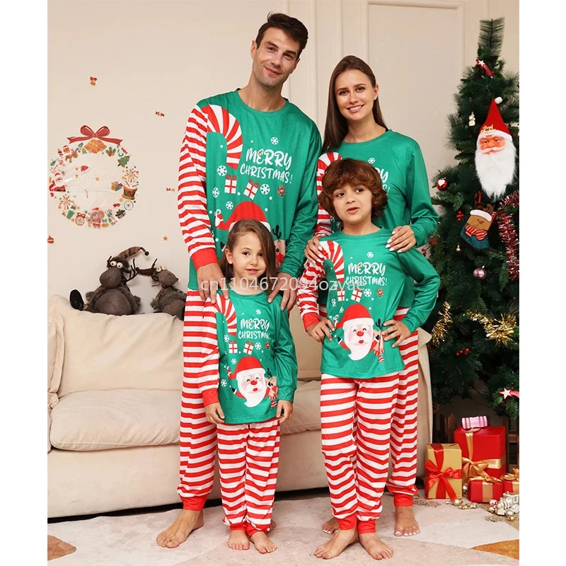 Family Christmas Matching Pajamas Outfits Set 2026 Adult Kids Baby Same Look Tops Pants Xmas Sleepwear Pyjamas Couples Clothes