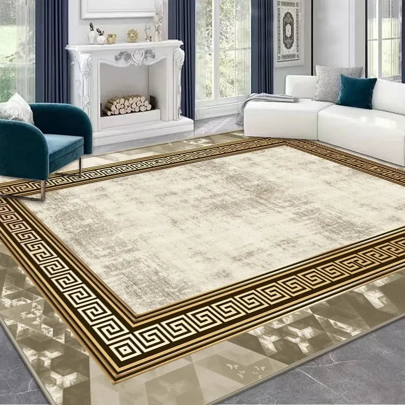 Light Luxury Rugs for Bedroom Anti-slip Bedside Rug Large Area Living Room Decoration Soft Carpet Washable Cloakroom Floor Mat