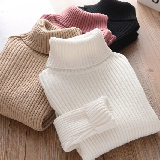 2026 New Sweater Kids Sweaters Autumn Turtleneck Sweaters 12 Mo - 10 Yrs Baby's, Girls & Boys Pullover Winter Knitted Bottoming Sweaters
