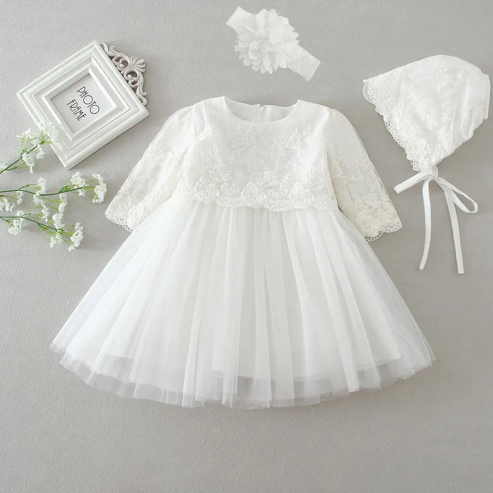 Hetiso Baby Girls Dress Long Sleeve Kids First Birthday Ball Gown Infant Dresses for Baptism Bridesmaid party 3-24 month