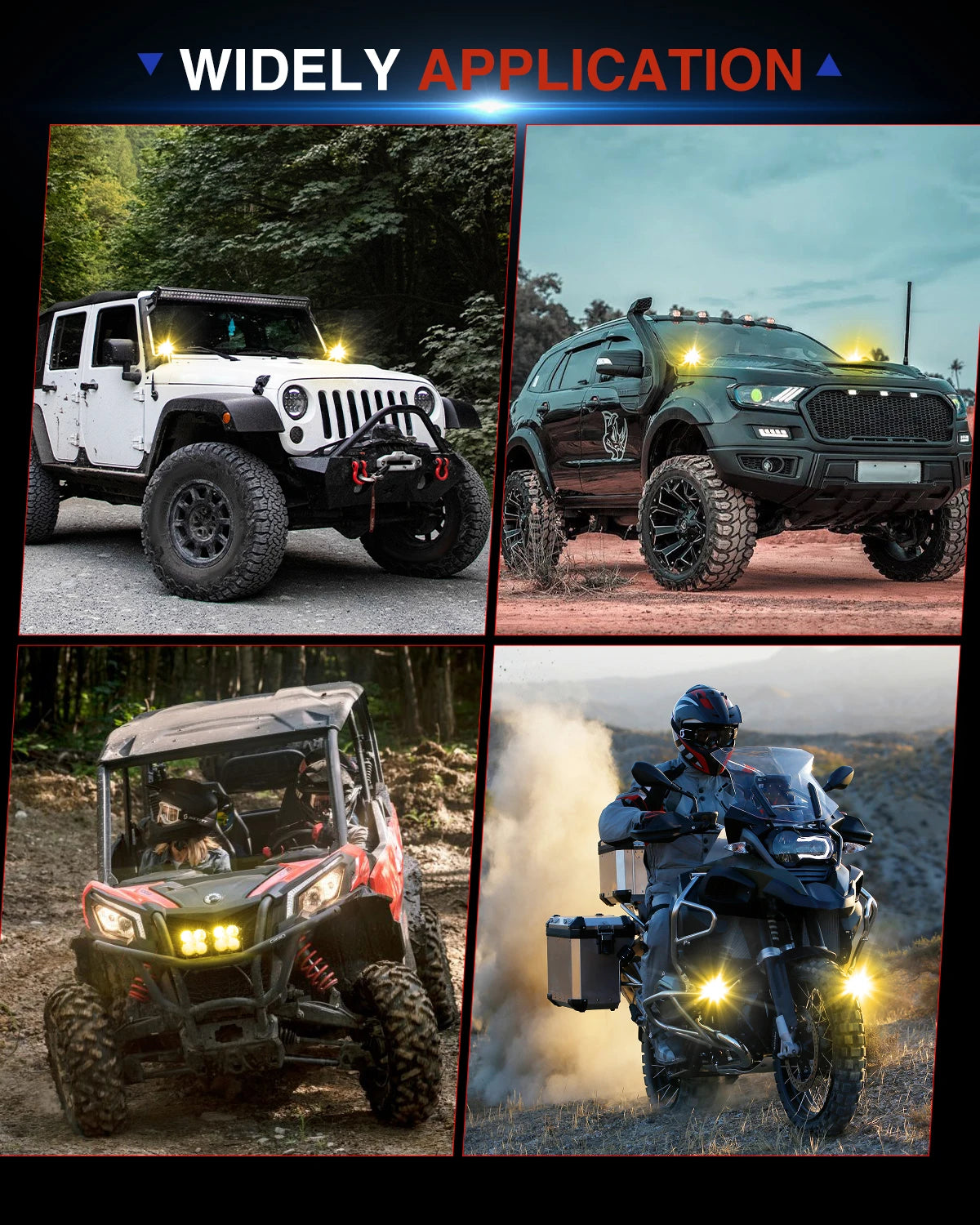 3 inch Yellow LED Fog Light Pods for Jeep Offroad Trucks Pickup Motorcycle Amber Ditch/Rear Chasing/A-Pillar Lights 3000K 2PCS