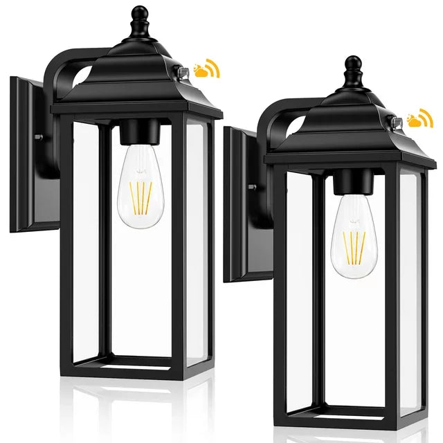 Outdoor Lights Fixture Wall Sconce - 2 Sets Porch Lights Outdoor Wall Lantern Decor for Exterior House Garage Patio Lights-Black