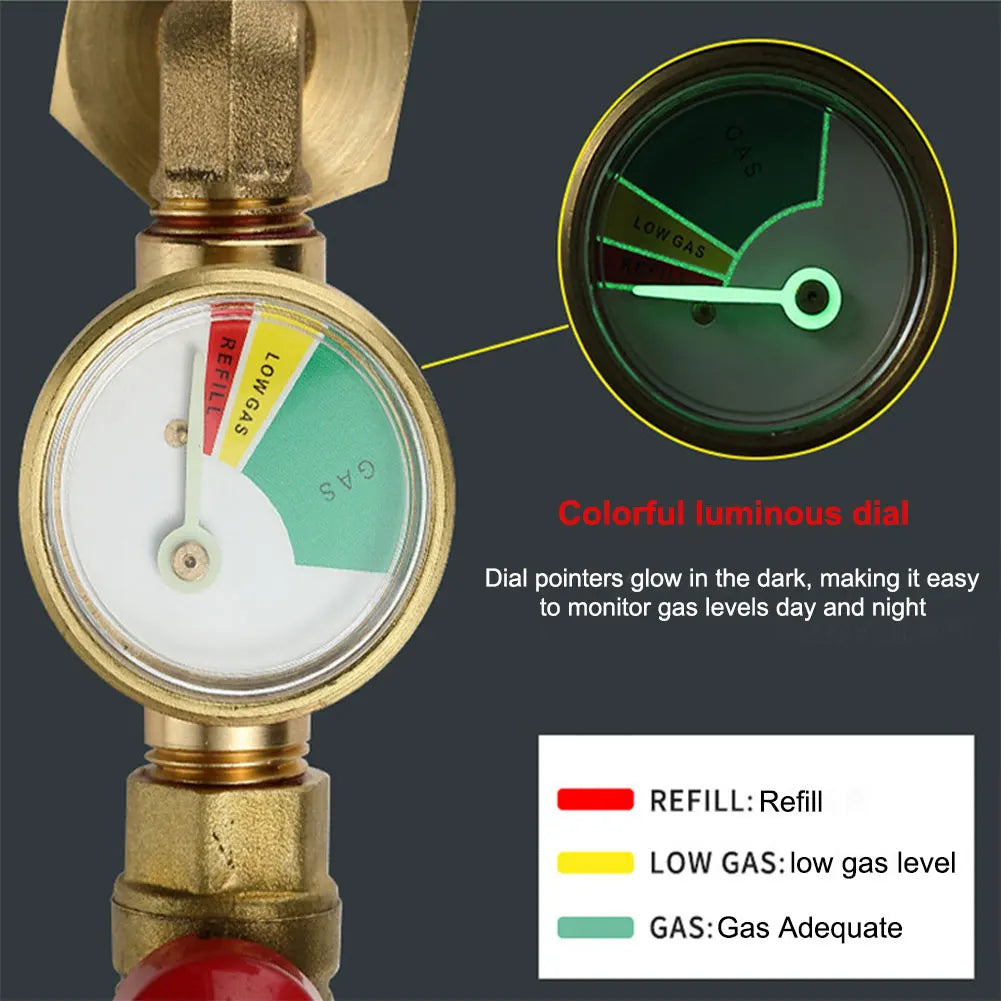 1/2/3 PCS Propane Refill Adapter 20 lb to 1 lb Converter With Valve And Gauge Gas Tank Connector QCC1 Propane Refill Elbow Adapter