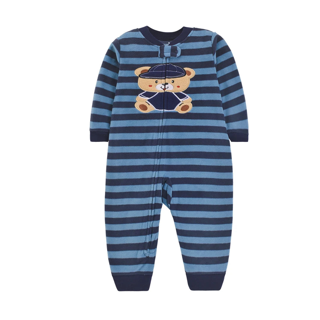 Winter Baby Rompers Clothes Zipper Fleece Warm Kids Girl Pajamas Outfit Animal Cartoon Jumpsuit Boy Clothing 9 12 18 24 Months