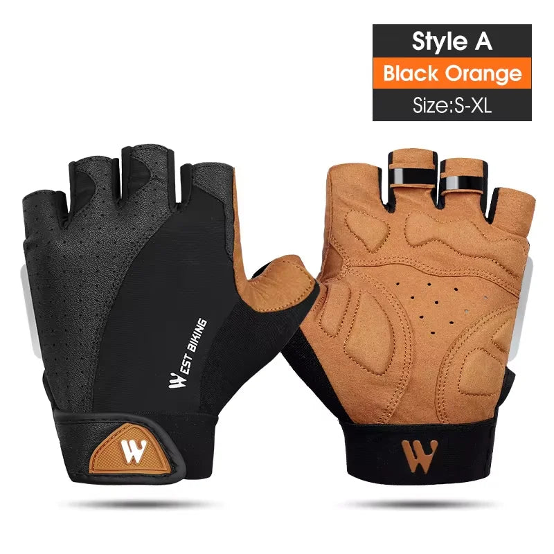 WEST BIKING Summer Cycling Half Finger Gloves, Motorcycle M-T-B Road Bike Gloves For Men and Women Non-Slip Finger-less Riding Gloves