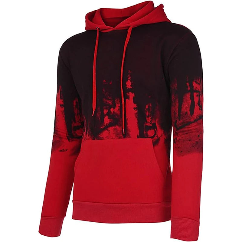 Men s Oversized Hood Sweatshirt 3D Printed Long Sleeve Loose Hoodies with Kangaroo Pocket for Autumn Winter