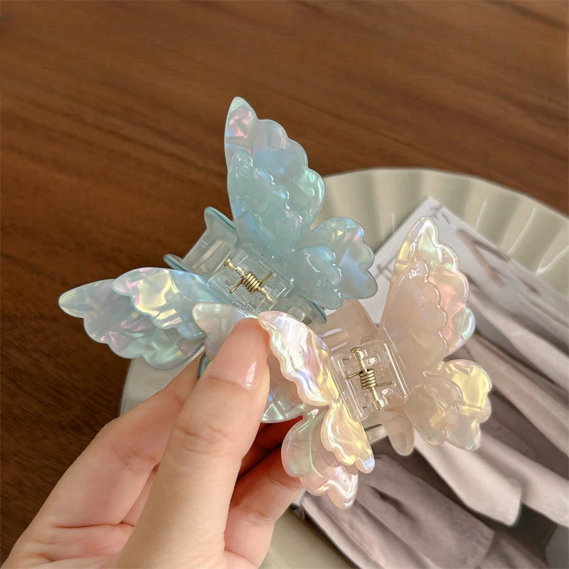 Retro Fairy Butterfly Hair Claw Acetate Crab Hair Clip Sweet Princess Shark Hairpin Women Lady Girl Head wear Hair Accessories