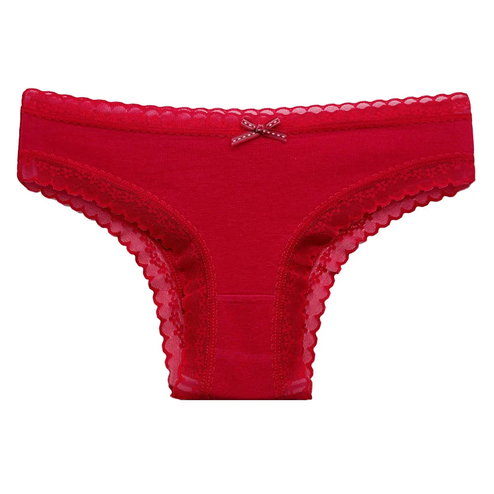 5 Pcs/Set Women Cotton Panties Sexy Lace Lingerie Low Waist Underwear Girls Briefs M-XL Underpant