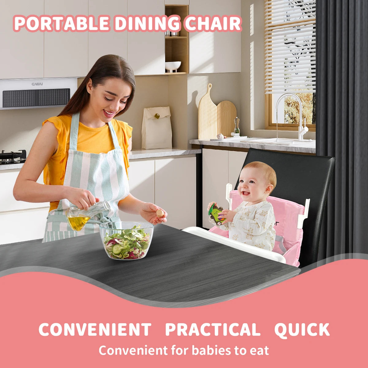 Children's height-increasing chairs, foldable baby feeding chairs, outdoor travel camping chairs, Autumn Outings