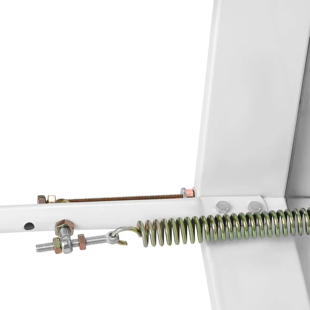 9ft folding steel attic ladder with 661lbs load capacity and pull-down system