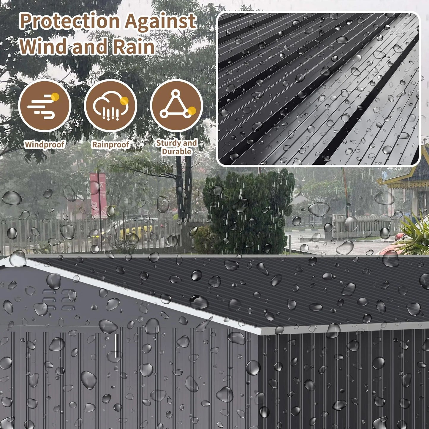 Polar Aurora 12x16/12x18FT Outdoor Metal Storage Shed w/ Windows, Lockable Door, Heavy-Duty Tool Shed For Backyard Patio Graden