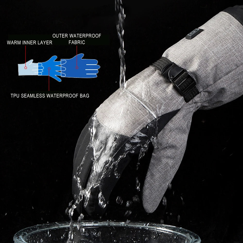 Winter Electric Heated Gloves Electric USB Charging Heating Gloves Waterproof Thermal Heating Gloves For Climbing Hiking Skiing