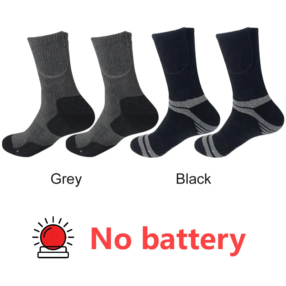 Unisex Heated Socks Washable Electric Thermal Socks Cozy Thickened for Outdoor Sports Skiing (No battery)