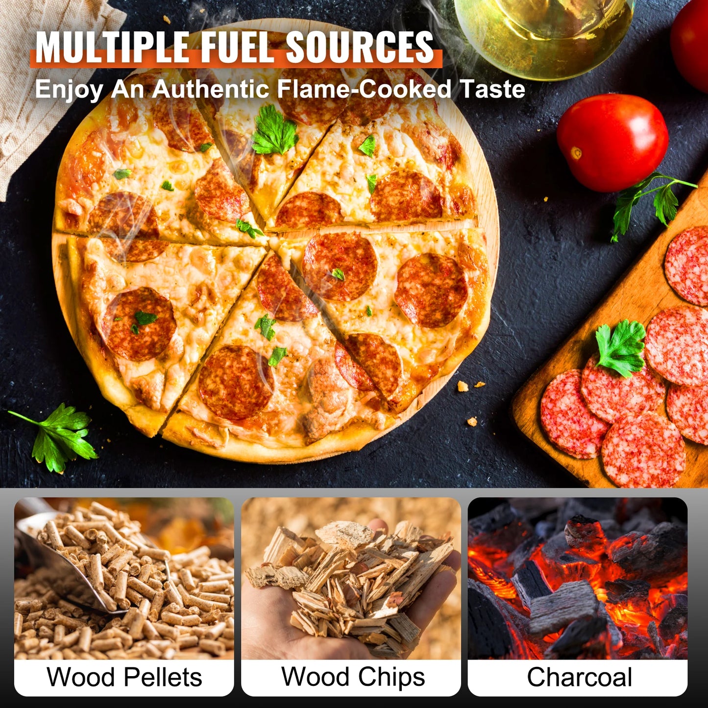 12 inch Outdoor Oven Charcoal Fired Maker Portable Outside Stainless Steel Grill & Pizza Waterproof for Backyard Camping