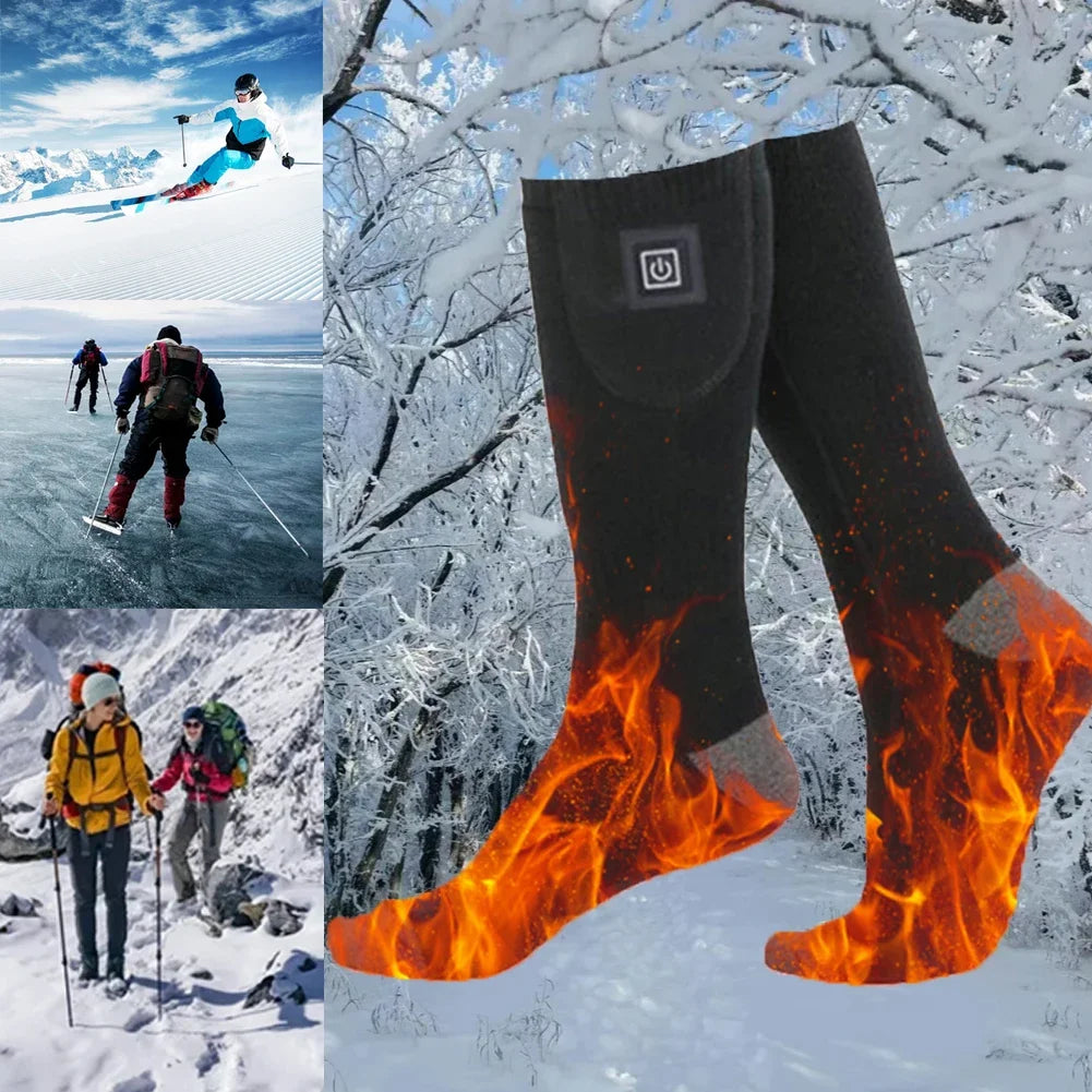 Electric Heating Socks 3 Level Temperature Winter Heating Socks Cold-Proof Winter Warm Thermal Socks for Cycling Camping Skating