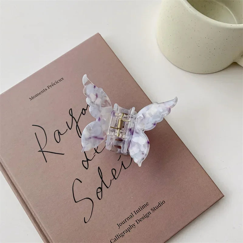 Retro Fairy Butterfly Hair Claw Acetate Crab Hair Clip Sweet Princess Shark Hairpin Women Lady Girl Head wear Hair Accessories