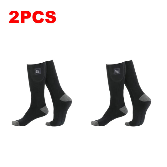 1/2/3Pair Winter Heated Socks Heating Warm Long Socks Anti Slip Battery Powered Cold-Proof Skiing Sock For Outdoor Skiing Hiking