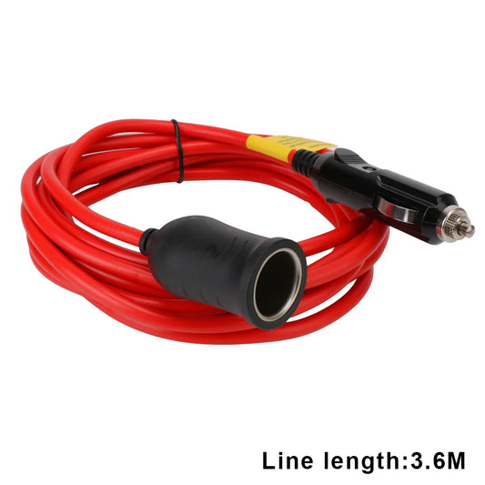 3.6m Cable Car Power Adapter Extender 15 A Fuse Indicator 12 ft Cord Extension 12 V 24 V Auto Chargers Cigar Lighter / Socket Plug
