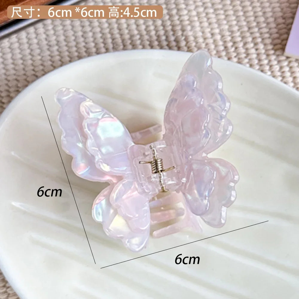 Retro Fairy Butterfly Hair Claw Acetate Crab Hair Clip Sweet Princess Shark Hairpin Women Lady Girl Head wear Hair Accessories