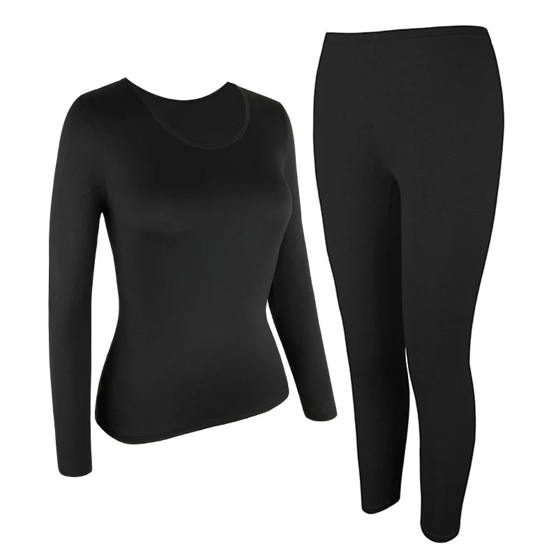 Women Thermal Underwear Set Long Johns Base Layer Set Warm Top Bottom for Winter Soft Round neck Lingerie Keep Warm Base Layer