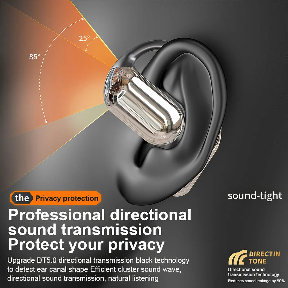 M pow Q 16 True Wireless Earphones, OWS Open Ear Earphones with Ear-hooks, Bluetooth 5.3, Up to 80 H Playtime with Case for Cycling