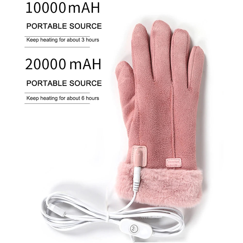 USB Warm Hand Heating Gloves Touch Screen USB Electric Heating Gloves Windproof Constant Temperature for Indoor Home Outdoor