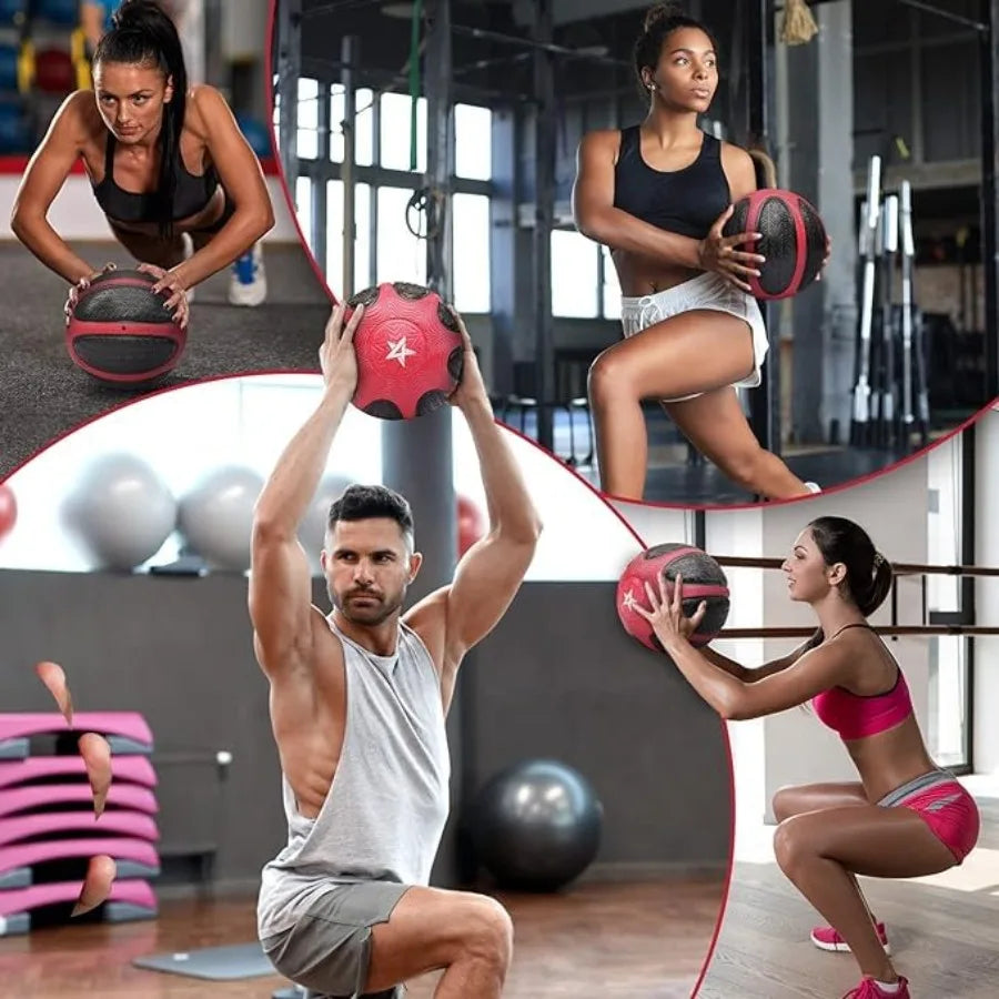 Medicine Ball with Dual Texture Grip, 6,8,10lbs Combo Weighted Medicine Ball for Workouts Exercise Balance Training, Core Streng