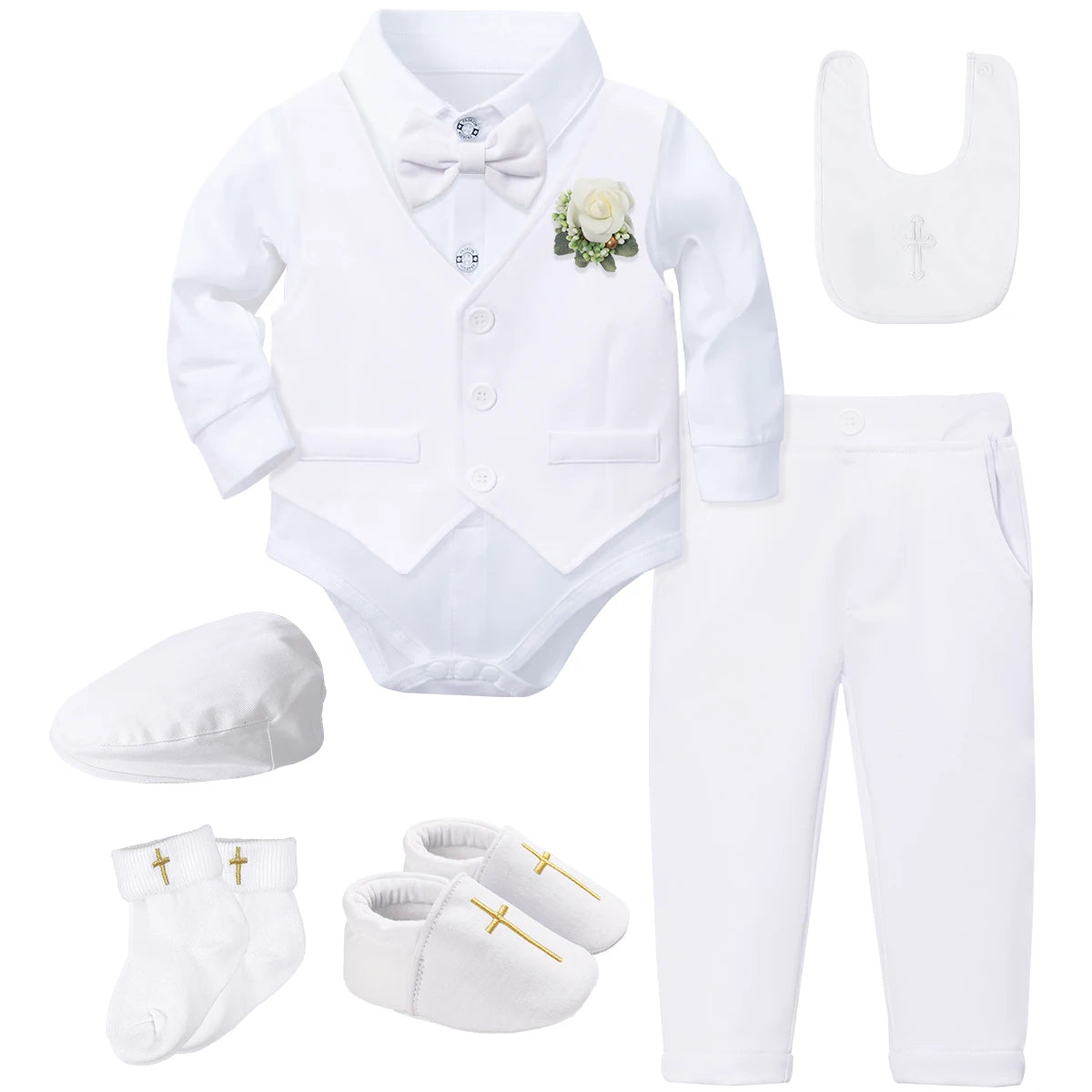 Baptism Outfit Boy Infant Baby Church Christening Suit Toddler White Blessing Set Newborn Easter Birthday Party Gift Clothes