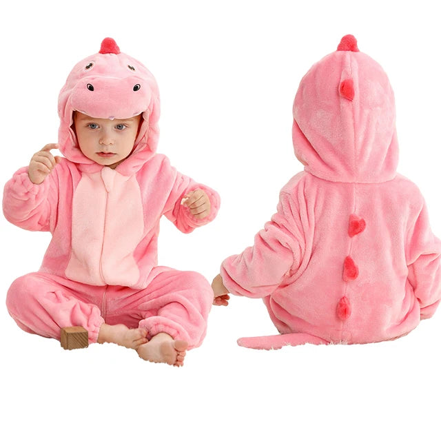 MICHLEY Halloween Winter Baby Rompers Hooded Flannel Cosplay Toddler Infant Clothes Bodysuits Jumpsuit Costume For Girl Boy