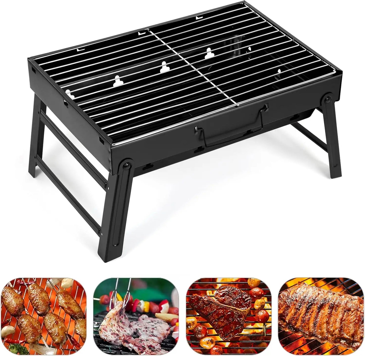 Folding Charcoal Grill, Portable Lightweight BBQ for Camping, Hiking, Picnics, Tailgating, Backpacking – Medium