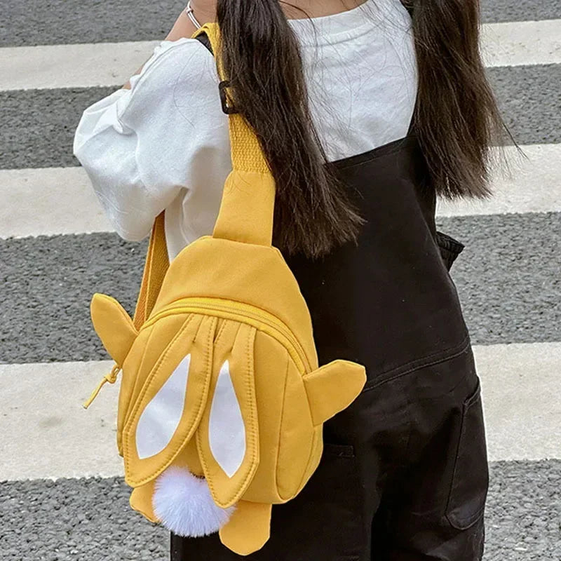 Fashion Children School Bags Bunny Portable Backpacks Kids Travel Rucksacks Cute Boys and Girls School Book Backpack Chest Bag