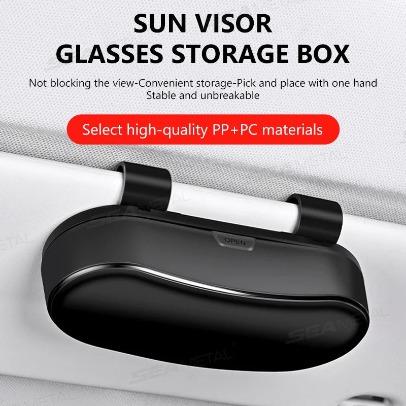 SEAMETAL Car Glasses Box Portable Car Glasses Frame Car Driving Glasses Frame Glasses Box Storage Case for Car Accessories