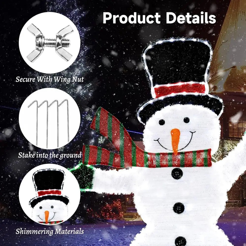 3 Piece 440 LED Lit Snowman Family Outdoor Holiday Decor Set, 4.2 FT Tall