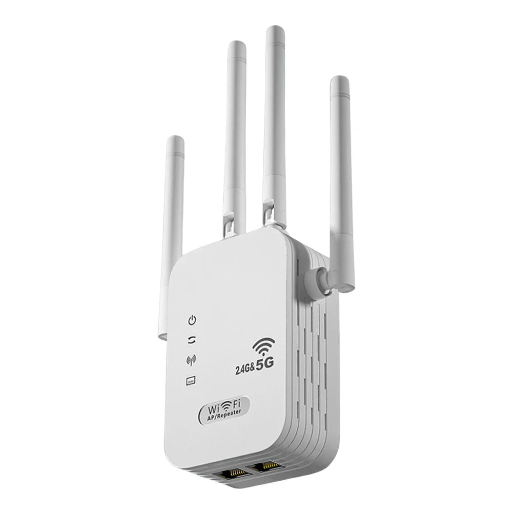 1200 Mbps 2.4 G/5 GHz Dual-Band WiFi Repeater Wireless WiFi Signal Extender Amplifier Router Long Range Network Signal Booster