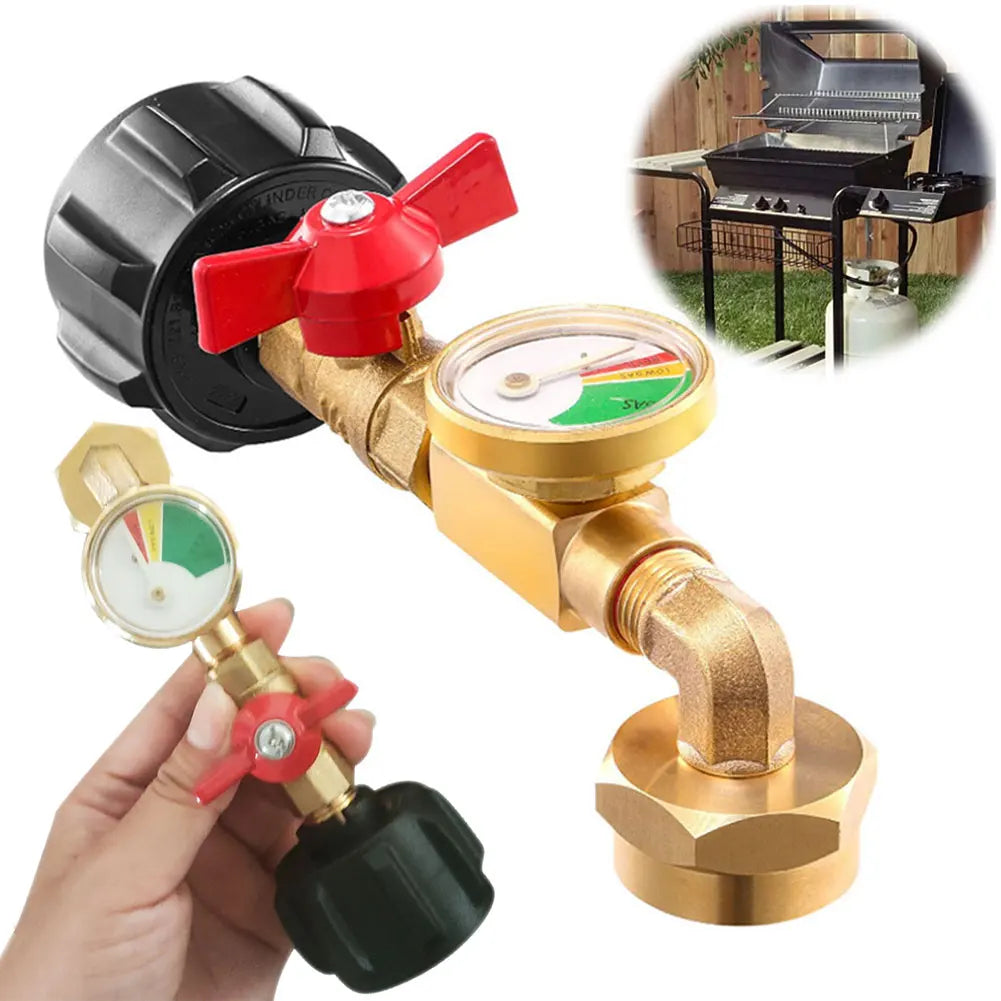 1/2/3 PCS Propane Refill Adapter 20 lb to 1 lb Converter With Valve And Gauge Gas Tank Connector QCC1 Propane Refill Elbow Adapter