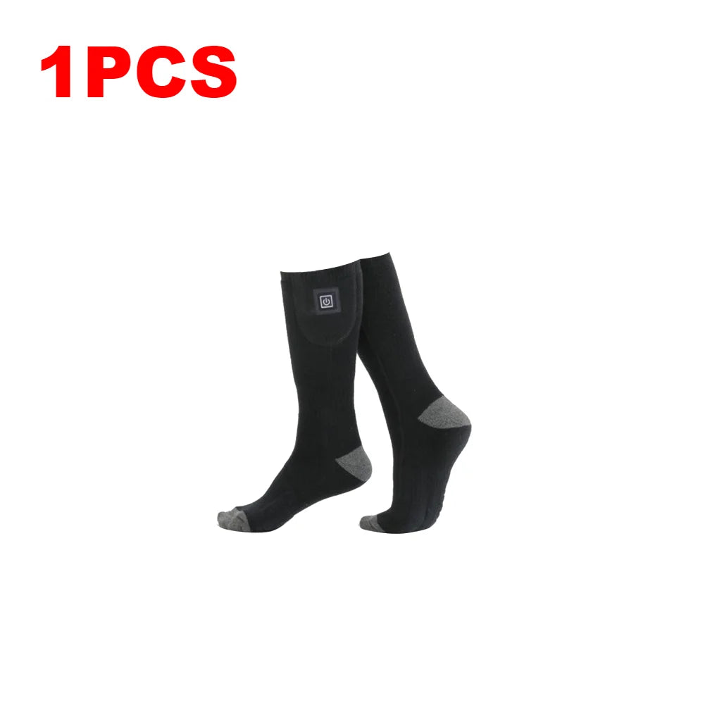 1/2/3Pair Winter Heated Socks Heating Warm Long Socks Anti Slip Battery Powered Cold-Proof Skiing Sock For Outdoor Skiing Hiking