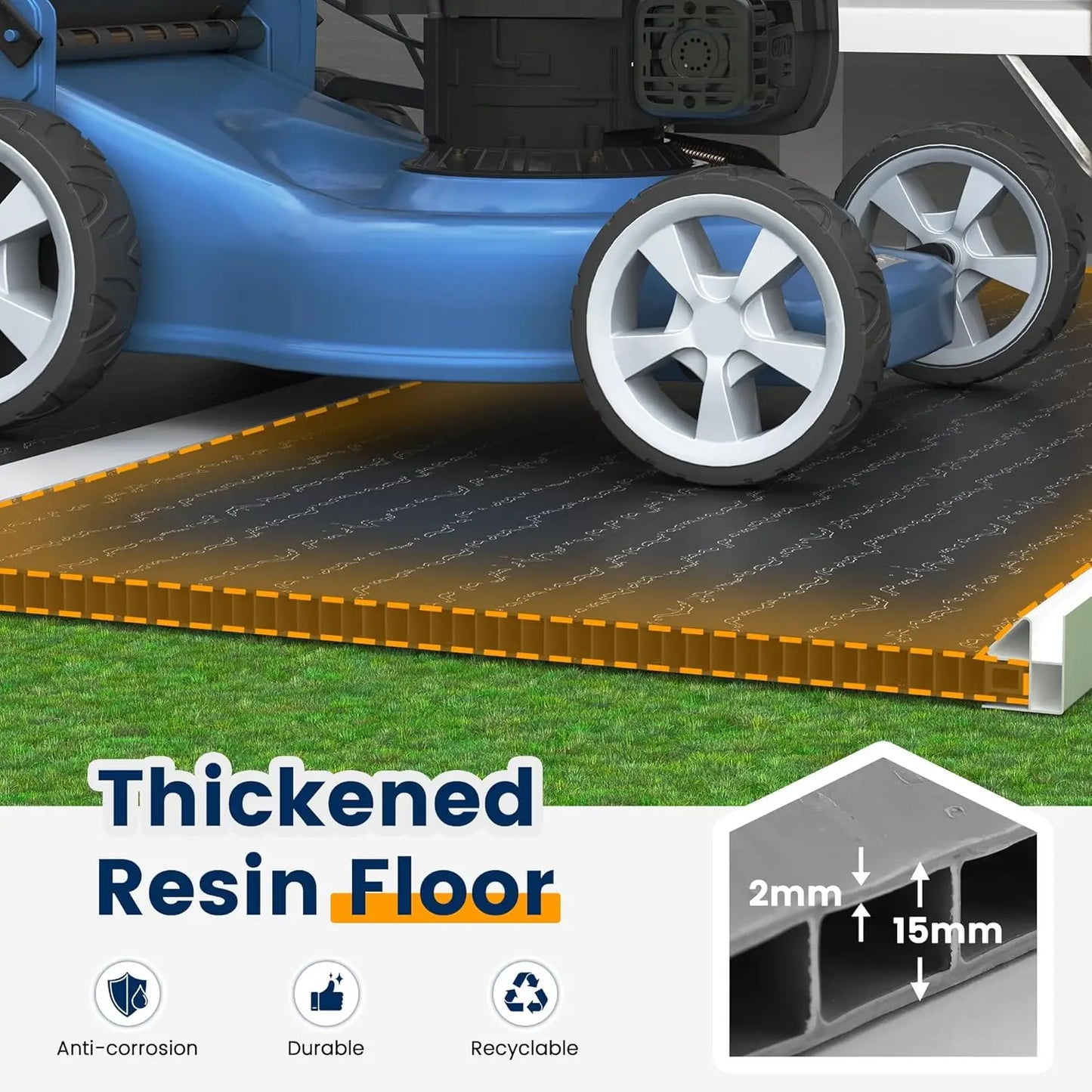 NEW Storage Shed 8 x 10 FT, Resin Outdoor Garden Sheds with Floor Plastic Patio Outdoor Storage with Lockable Door for Tool