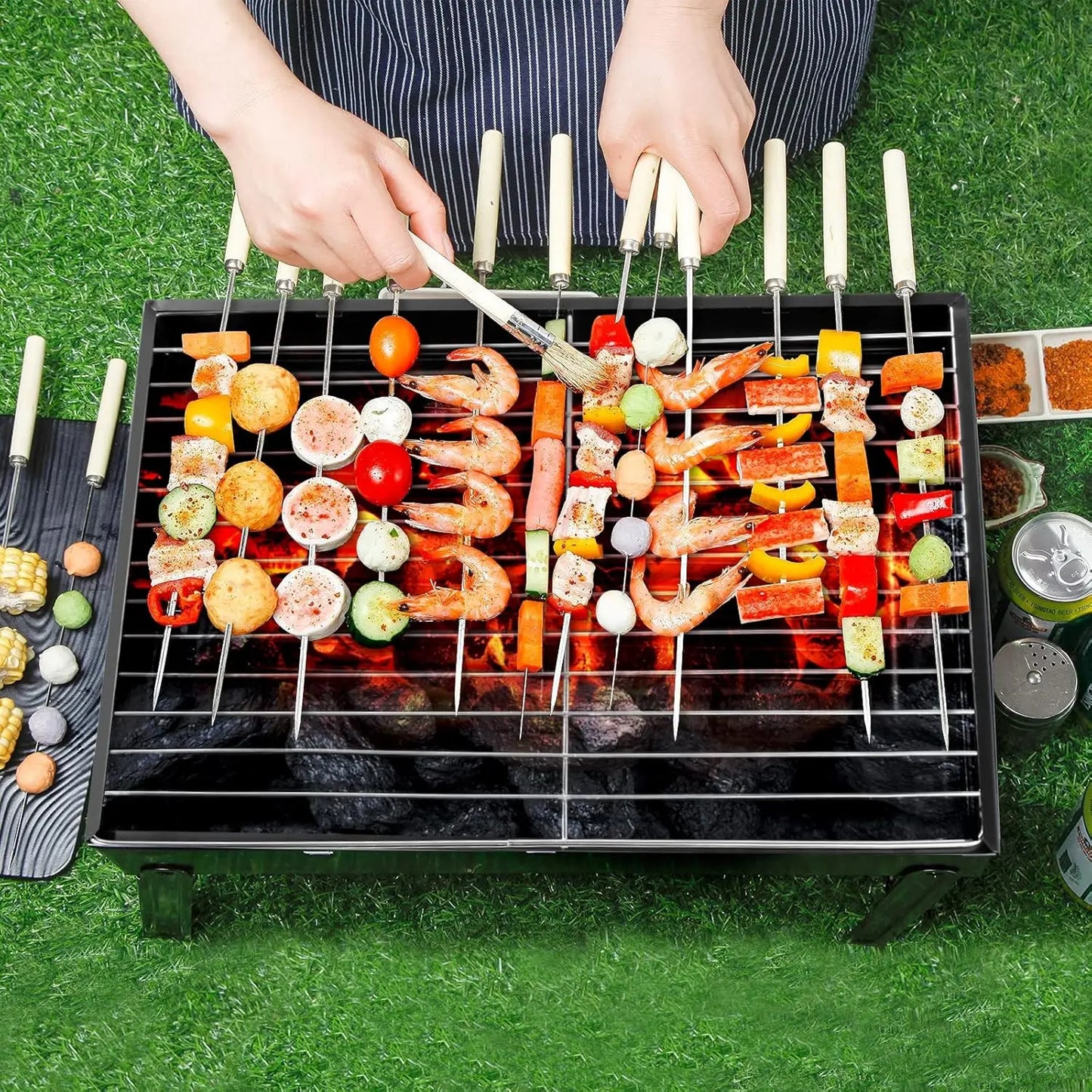 Folding Charcoal Grill, Portable Lightweight BBQ for Camping, Hiking, Picnics, Tailgating, Backpacking – Medium