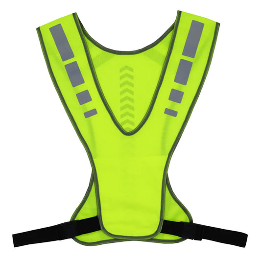 Motorcycle Safety Jacket Breathable High Visibility Running Vest Adjustable Fluorescent Mesh Vest for Outdoor Night Riding