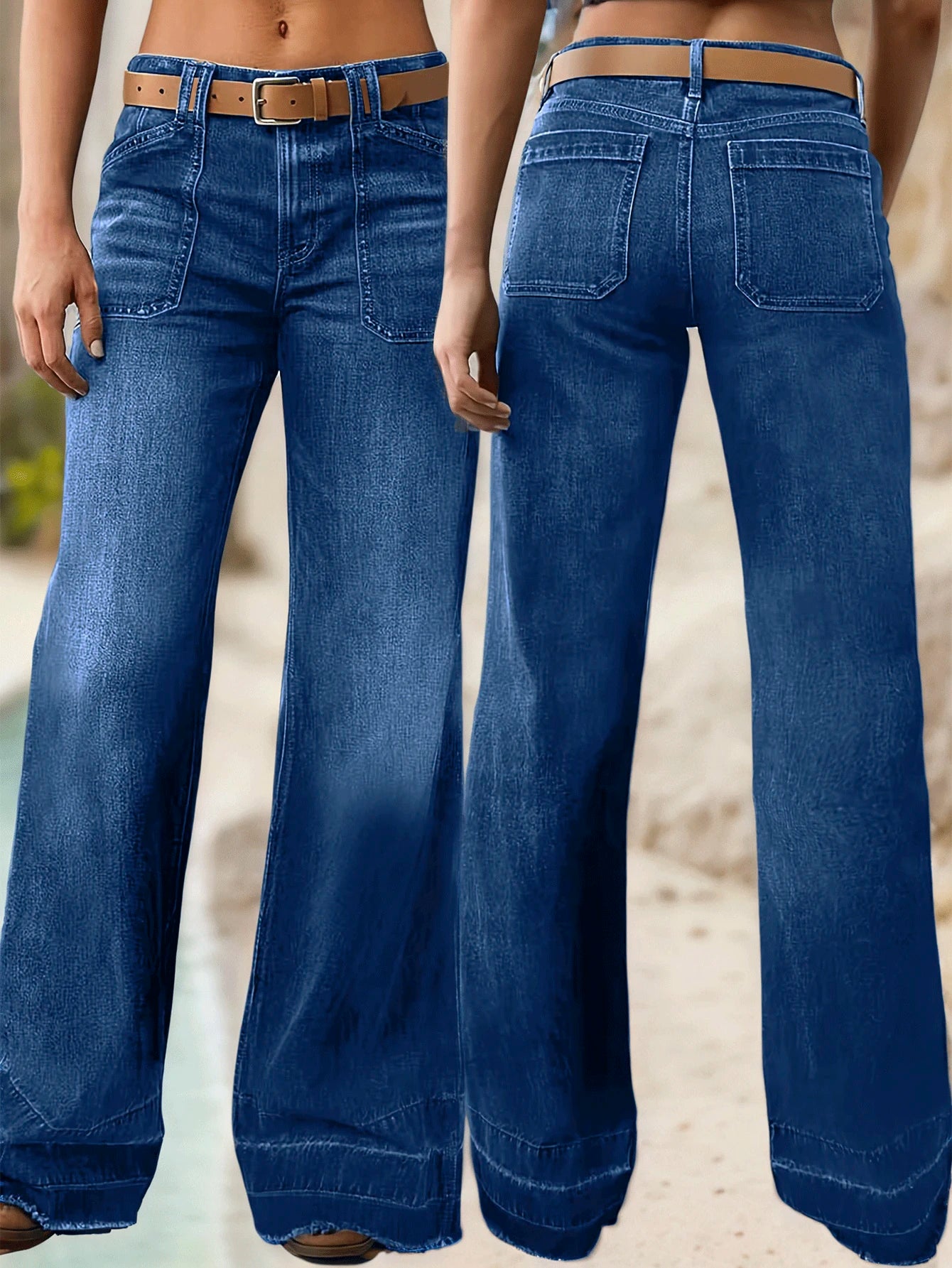Women’s Slim-Fit Straight Leg Jeans - Washed Denim Trousers for a Flattering Look