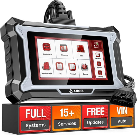 ANCEL DS200 Full System OBD2 Scanner with 15+ Reset Services ABS SRS Transmission Diagnostic Tool Free Lifetime Updates