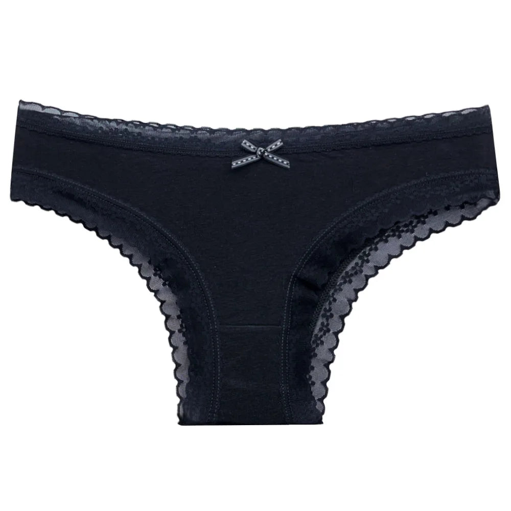 5 Pcs/Set Women Cotton Panties Sexy Lace Lingerie Low Waist Underwear Girls Briefs M-XL Underpant