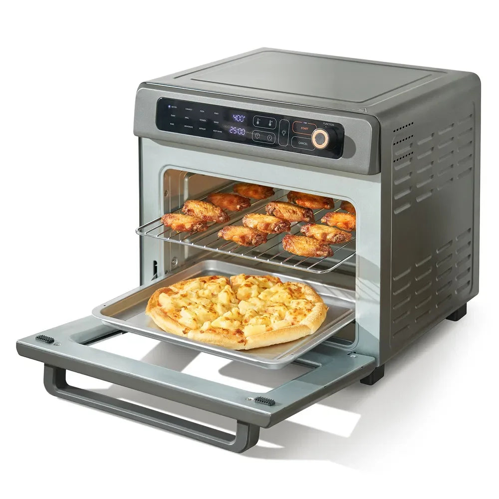 12-in-1 Air Fryer Toaster Oven, 25L Stainless Steel Convection Oven, 1700W, with Grill & Pizza Pan