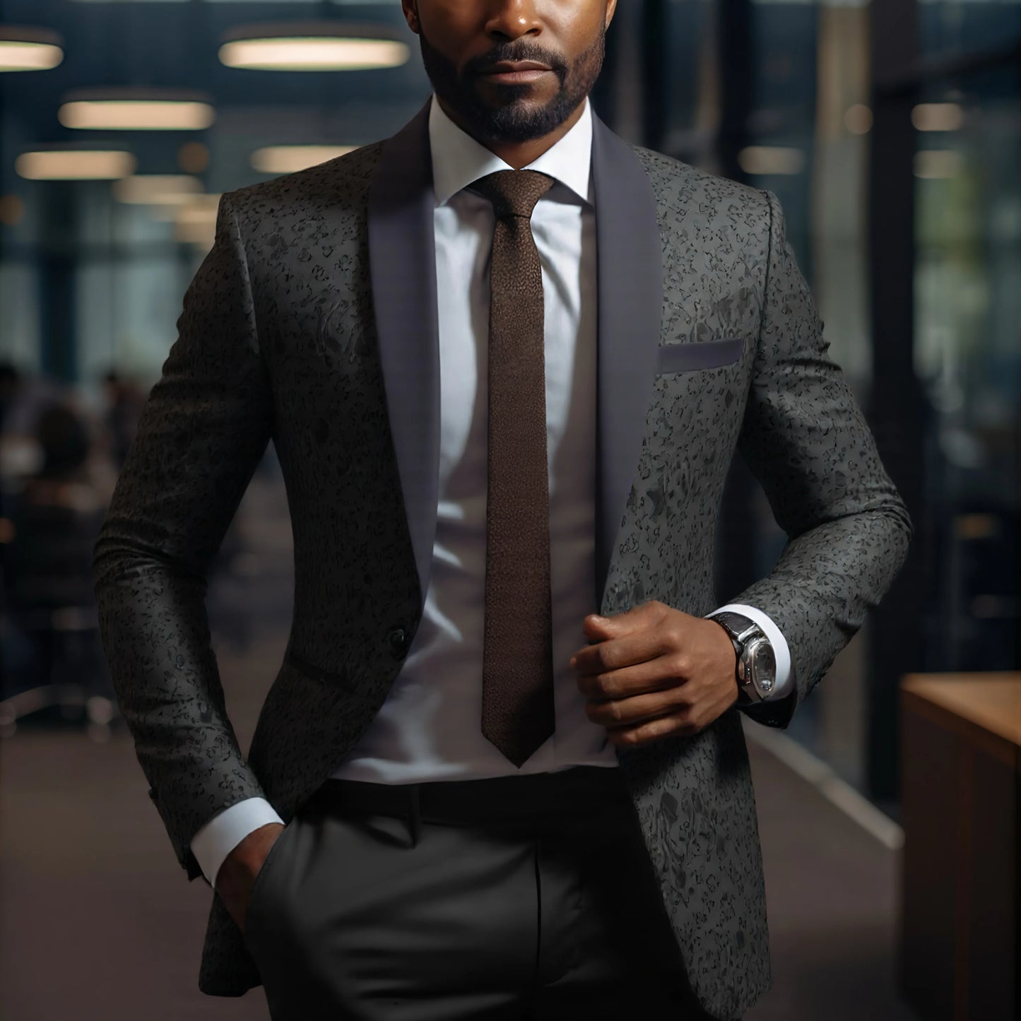 Men's bubble Paisley pattern tuxedo jacket, single-button dress suit jacket, evening party and wedding flower jacket