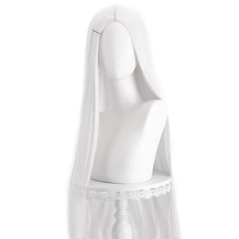 Long Straight Cosplay Wig 100 cm Center Parting Central Split Blond Pink Red Purple Heat Resistant Synthetic Hair Wigs