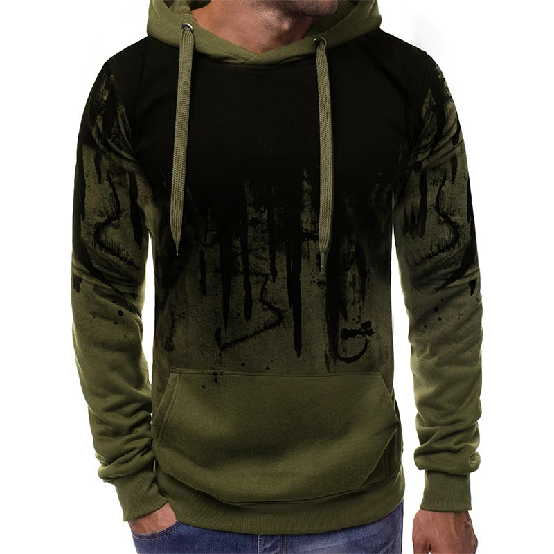 Men s Oversized Hood Sweatshirt 3D Printed Long Sleeve Loose Hoodies with Kangaroo Pocket for Autumn Winter