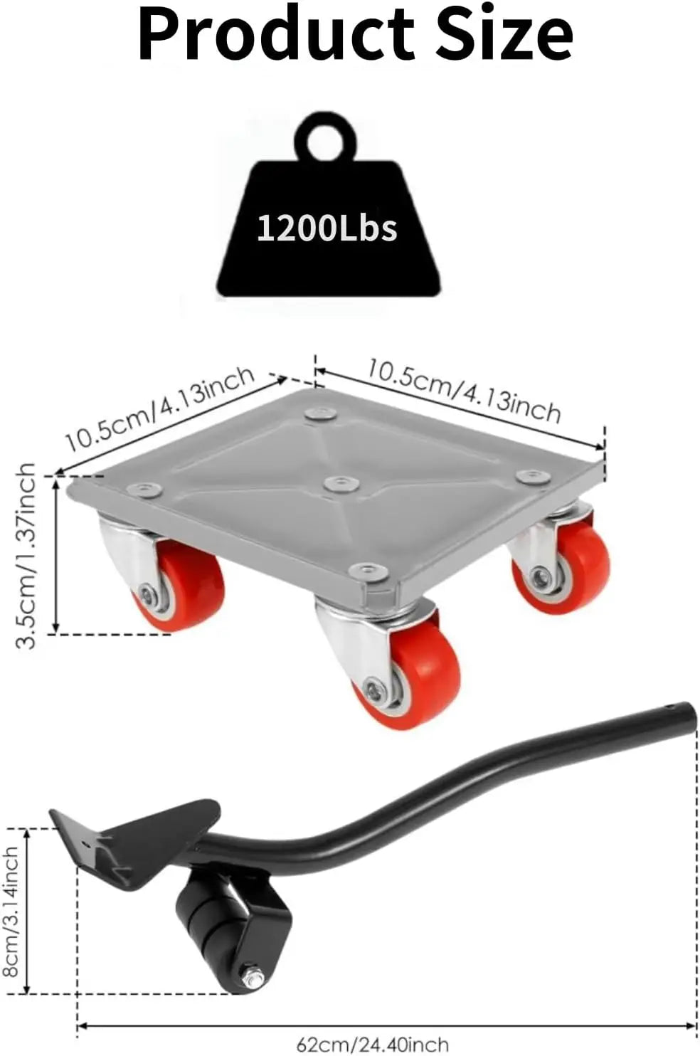 Furniture Movers with Wheels Portable 4 Wheels Furniture Dolly Furniture Mover Tool with 360°Rotation Rubber Wheels
