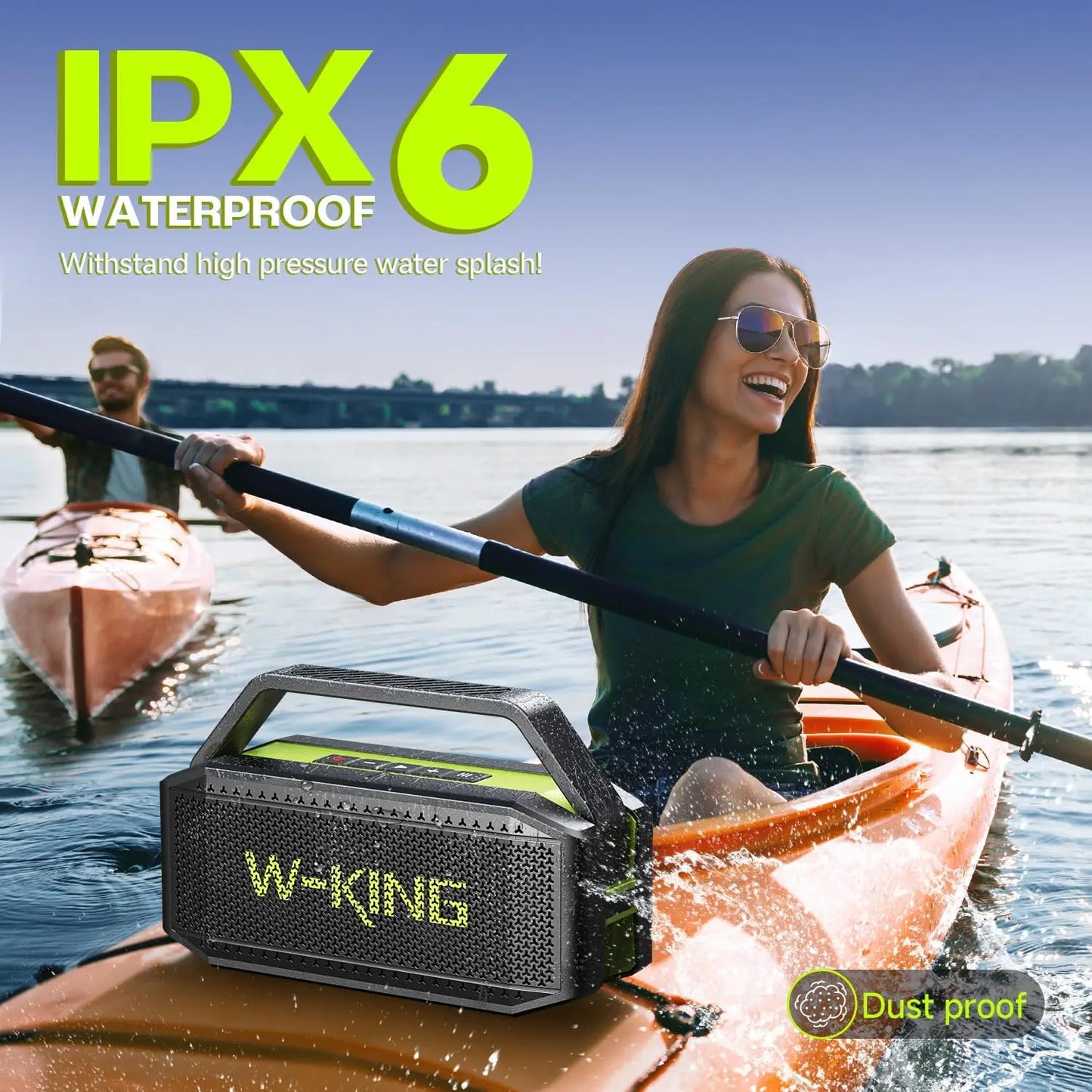 W-KING (100 W Peak) 60 W Portable Loud Bluetooth Speakers with Sub woofer, Outdoor Speaker Bluetooth Wireless Waterproof Speaker